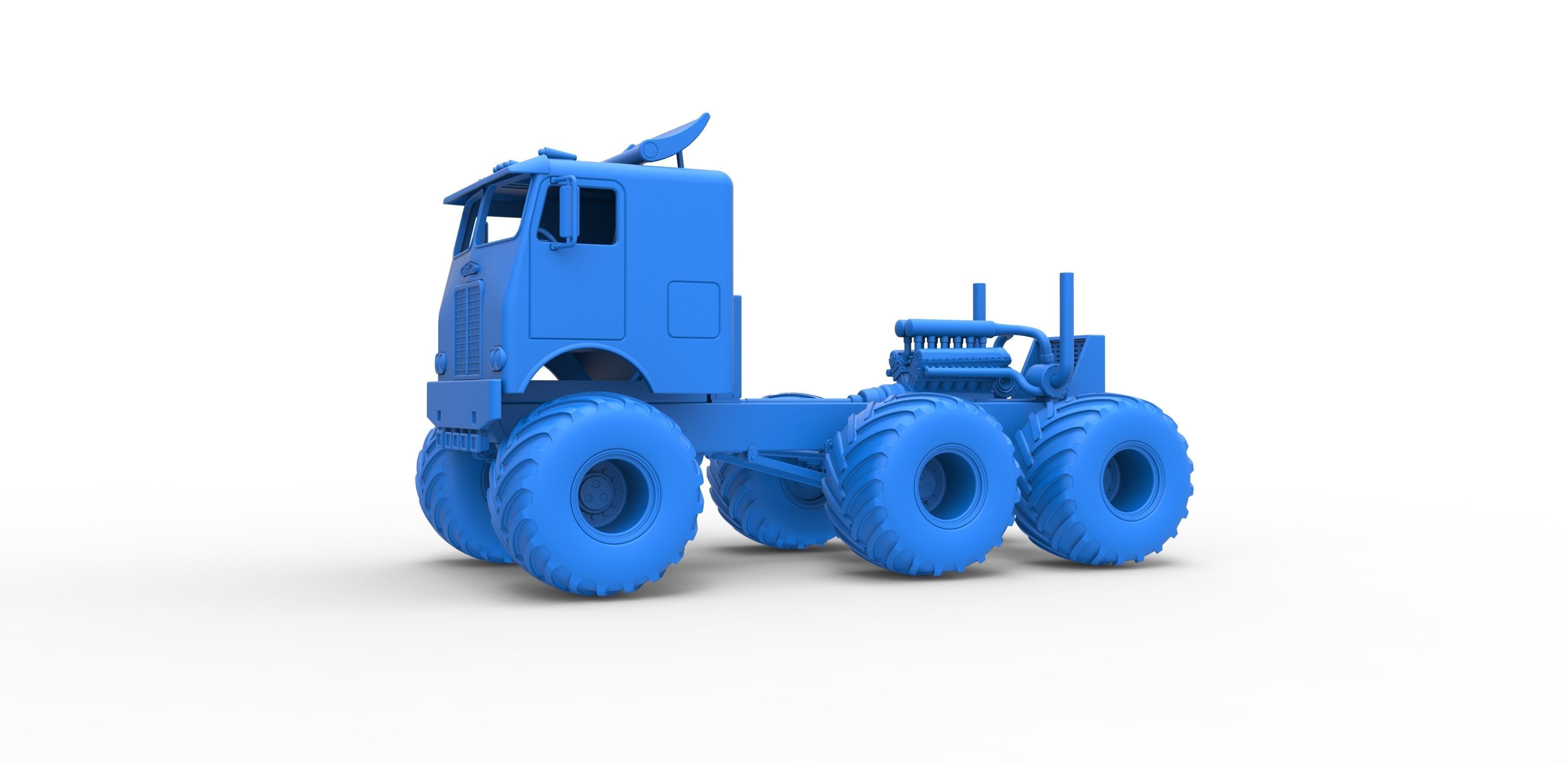 Monster truck 6x6 Scale 1 to 25 3D print model_16