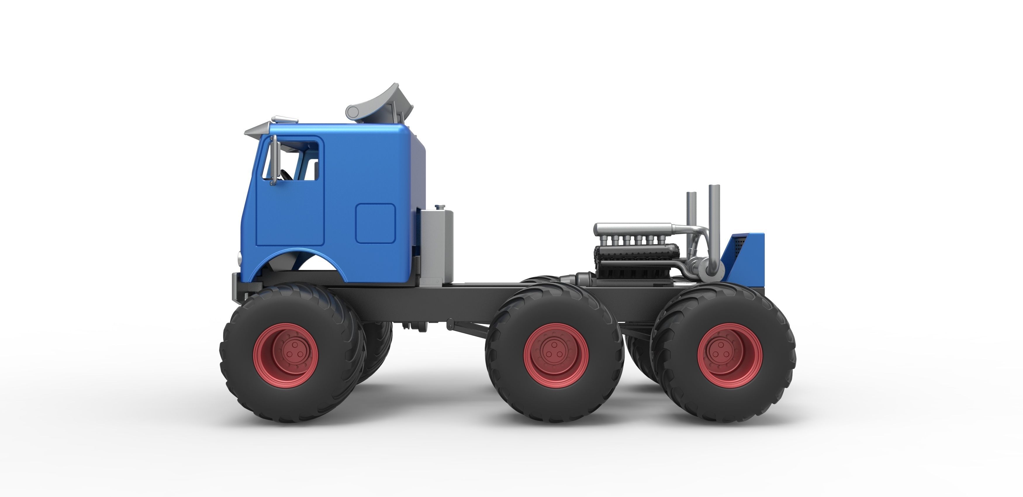 Monster truck 6x6 Scale 1 to 25 3D print model_8