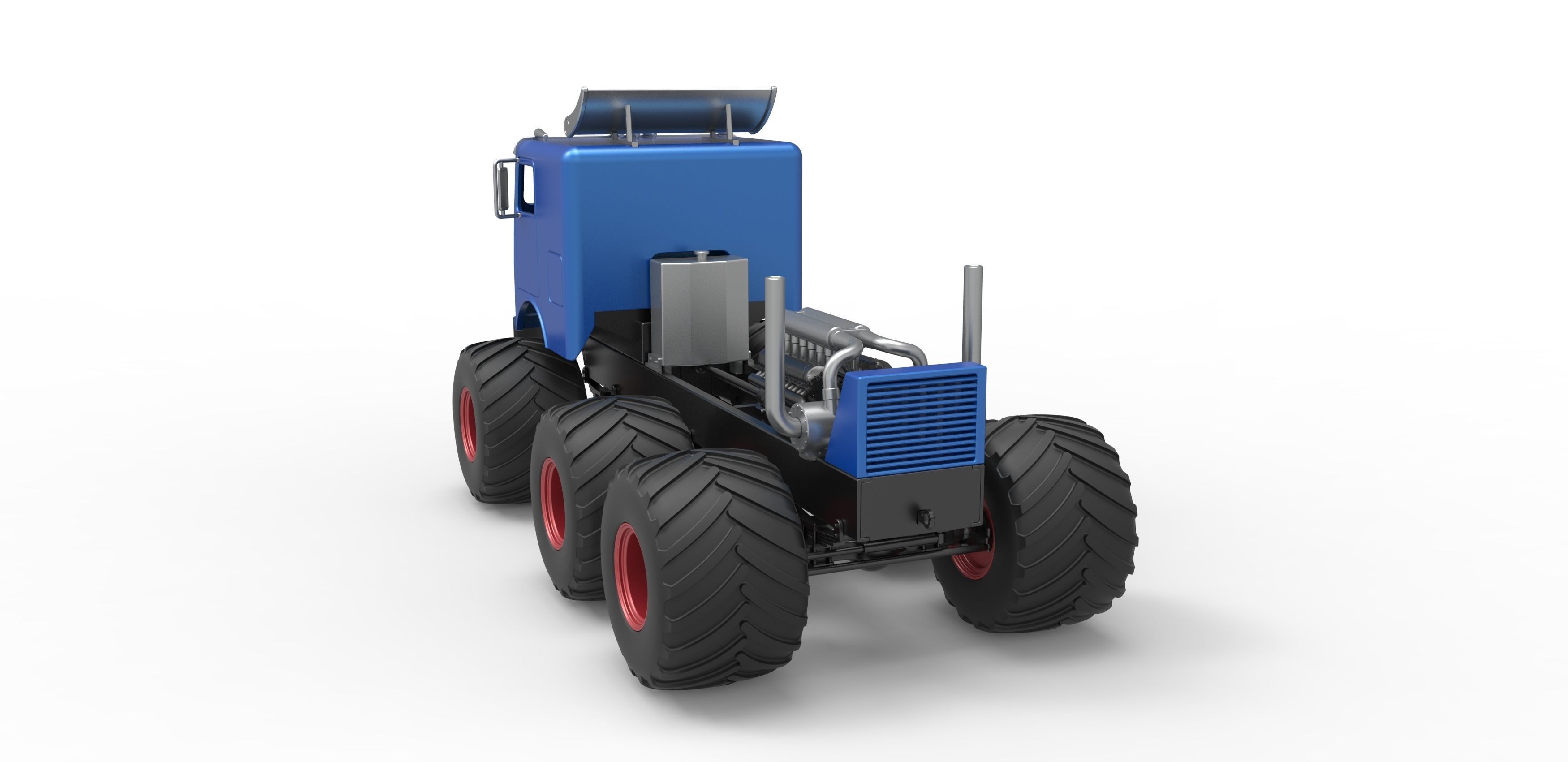 Monster truck 6x6 Scale 1 to 25 3D print model_12