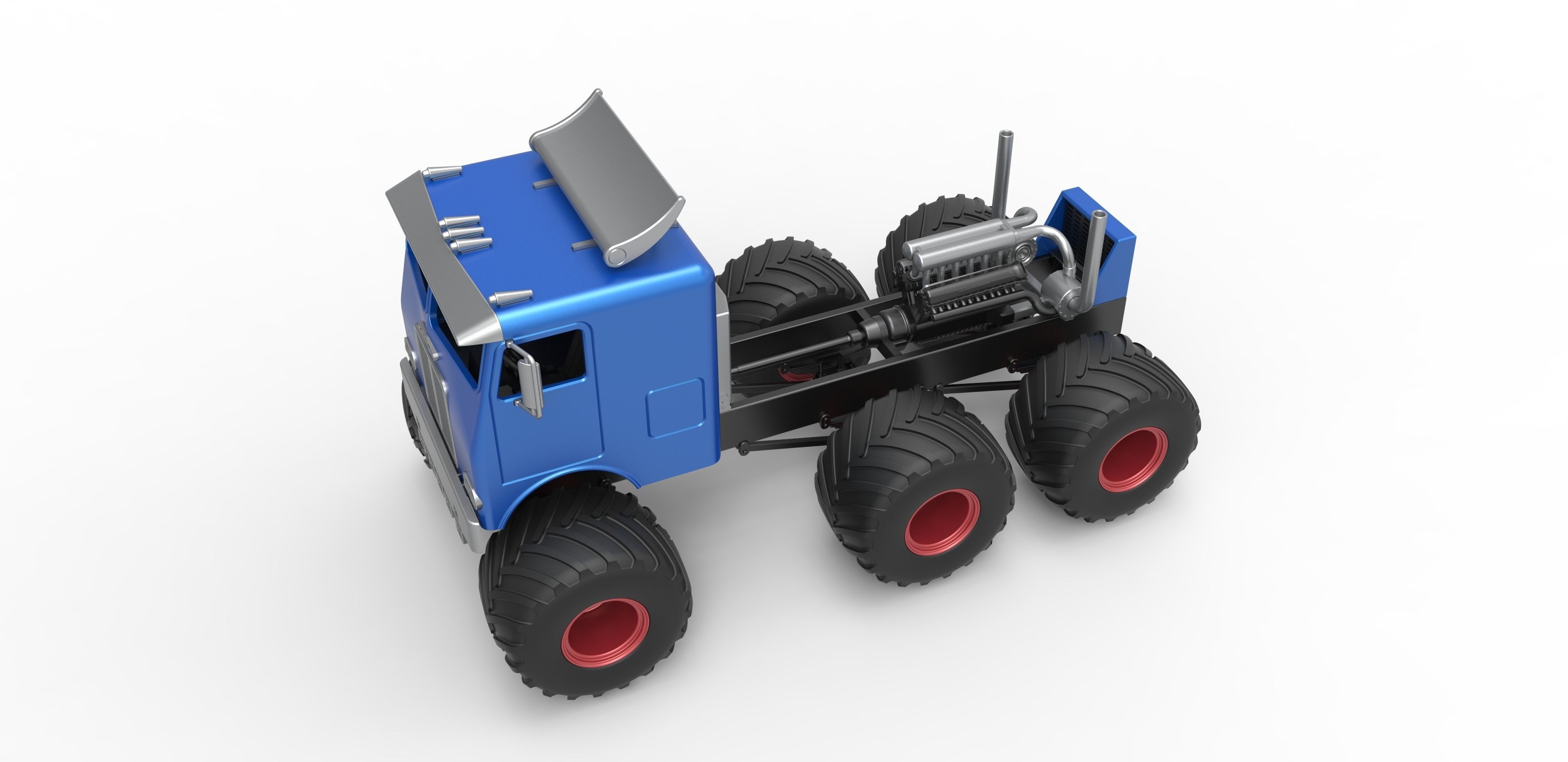 Monster truck 6x6 Scale 1 to 25 3D print model_3