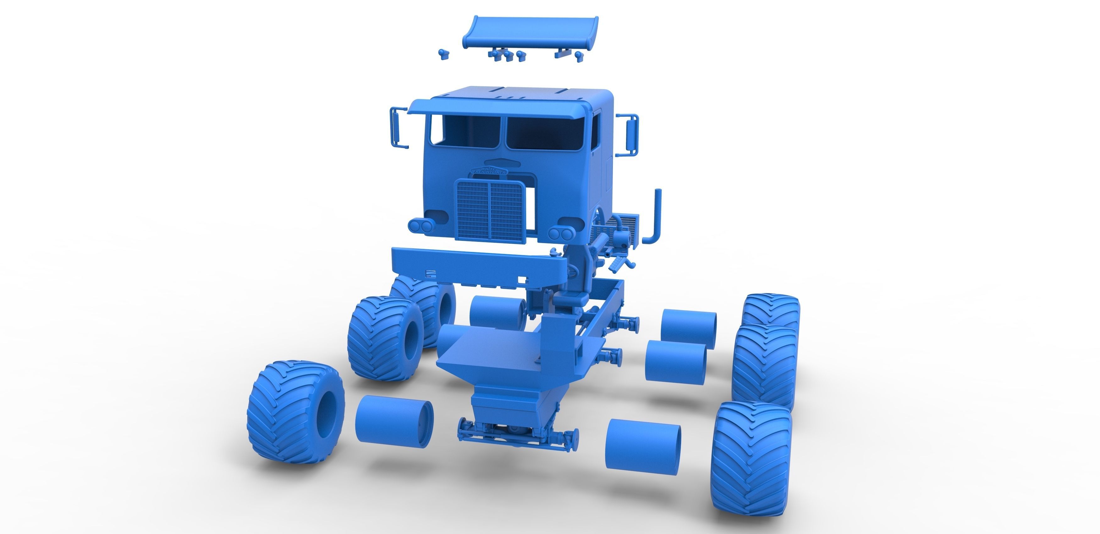Monster truck 6x6 Scale 1 to 25 3D print model_32