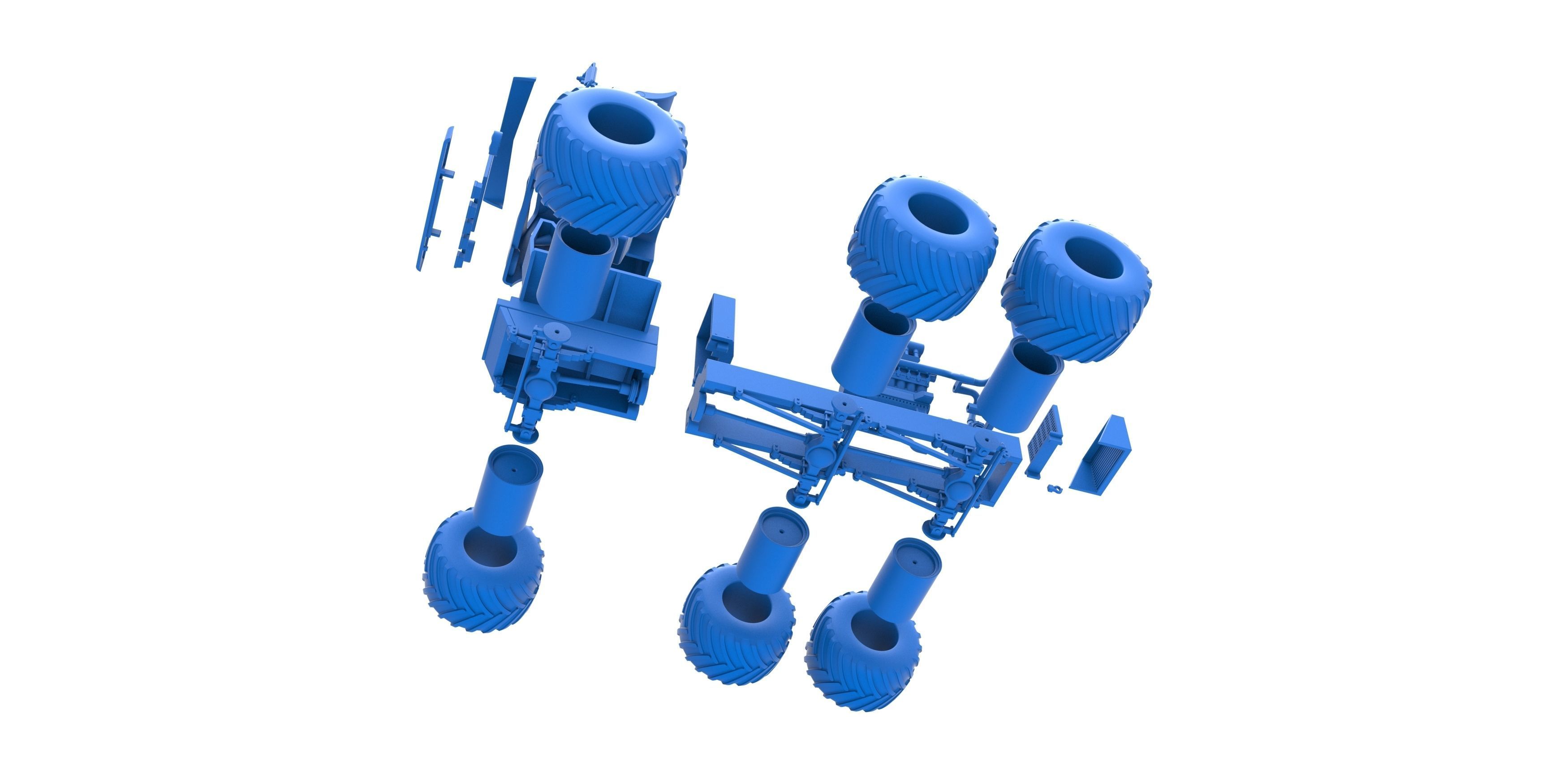 Monster truck 6x6 Scale 1 to 25 3D print model_31