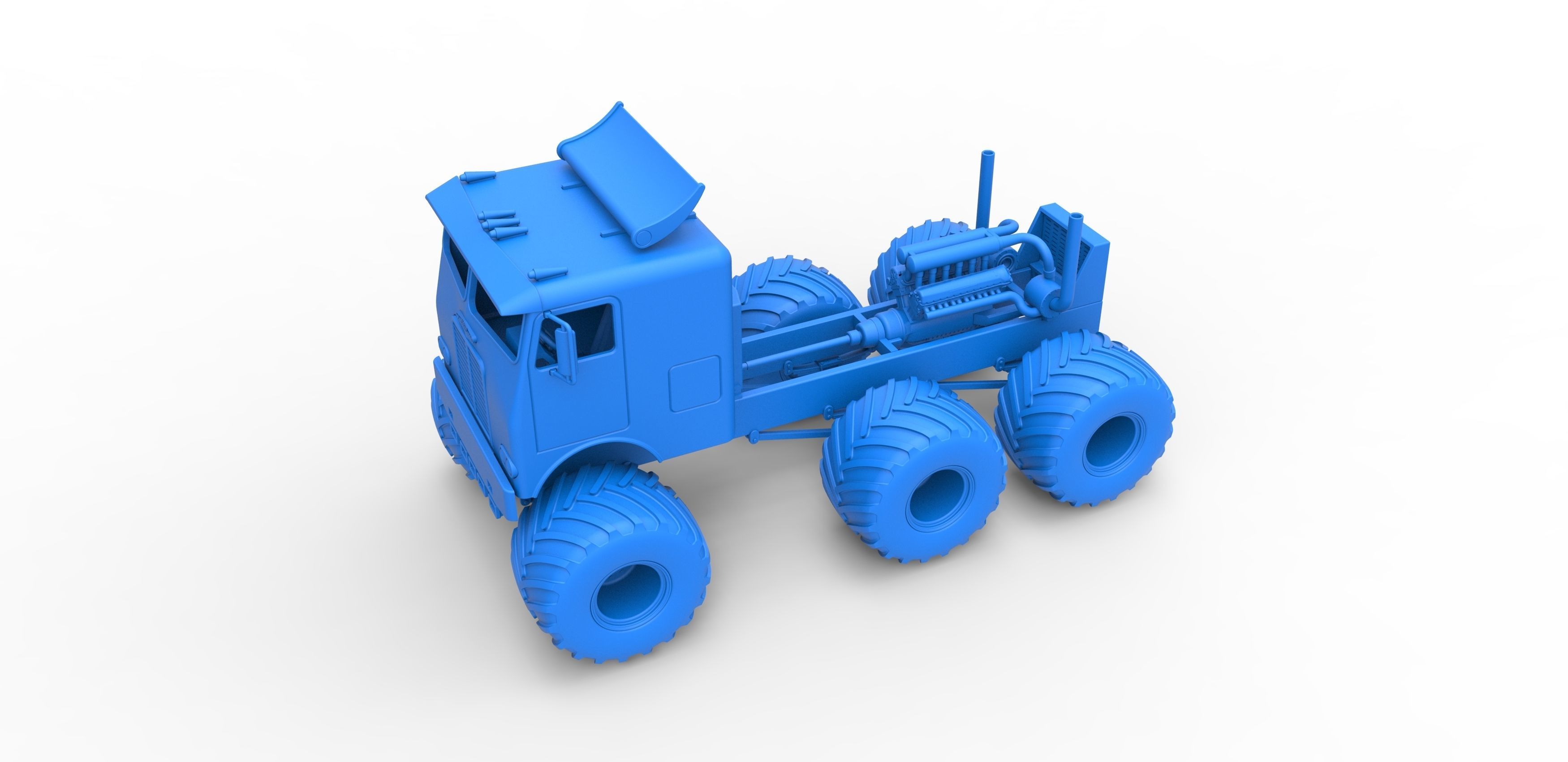 Monster truck 6x6 Scale 1 to 25 3D print model_17