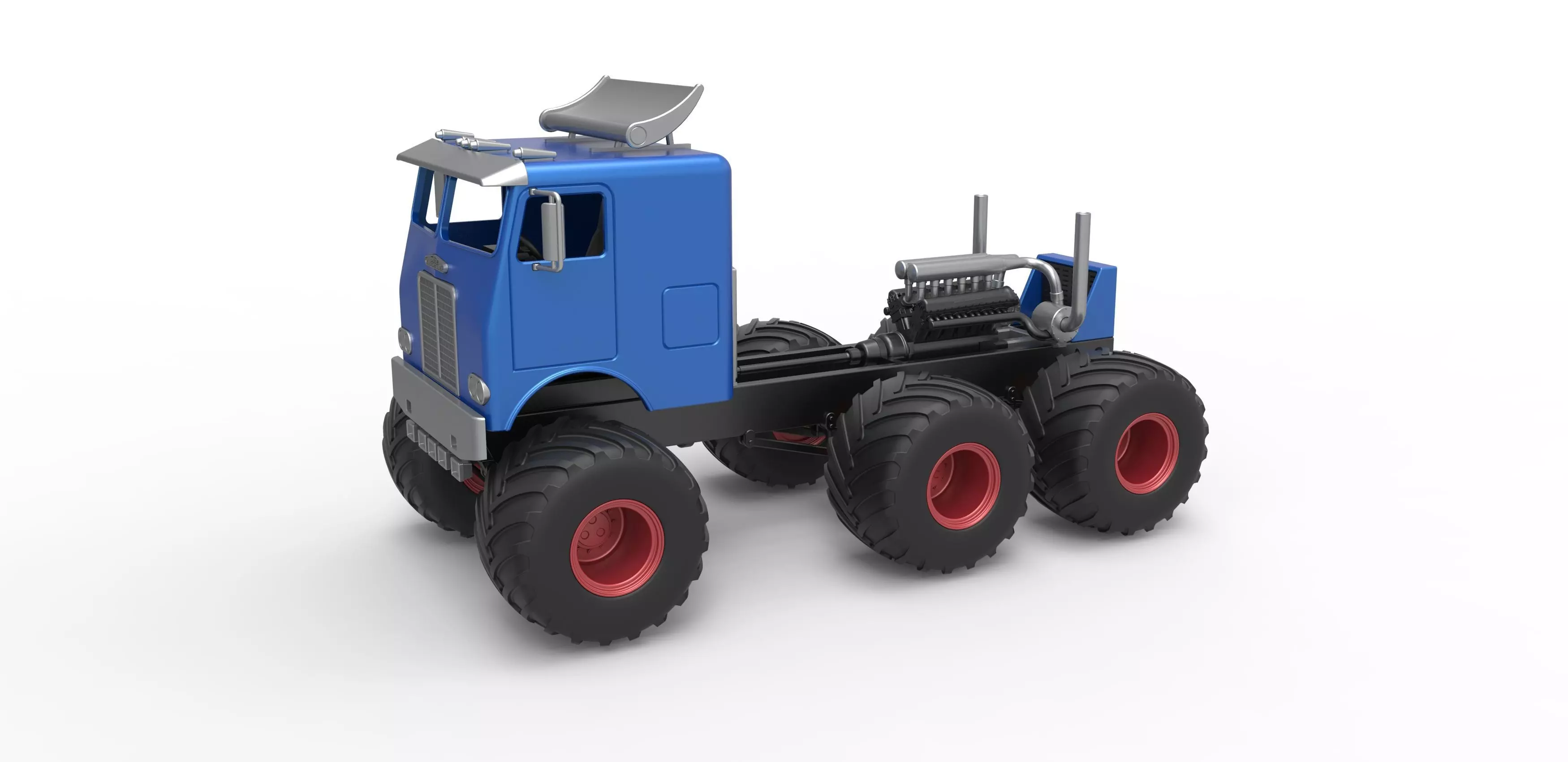 Monster truck 6x6 Scale 1 to 25 3D print model_0