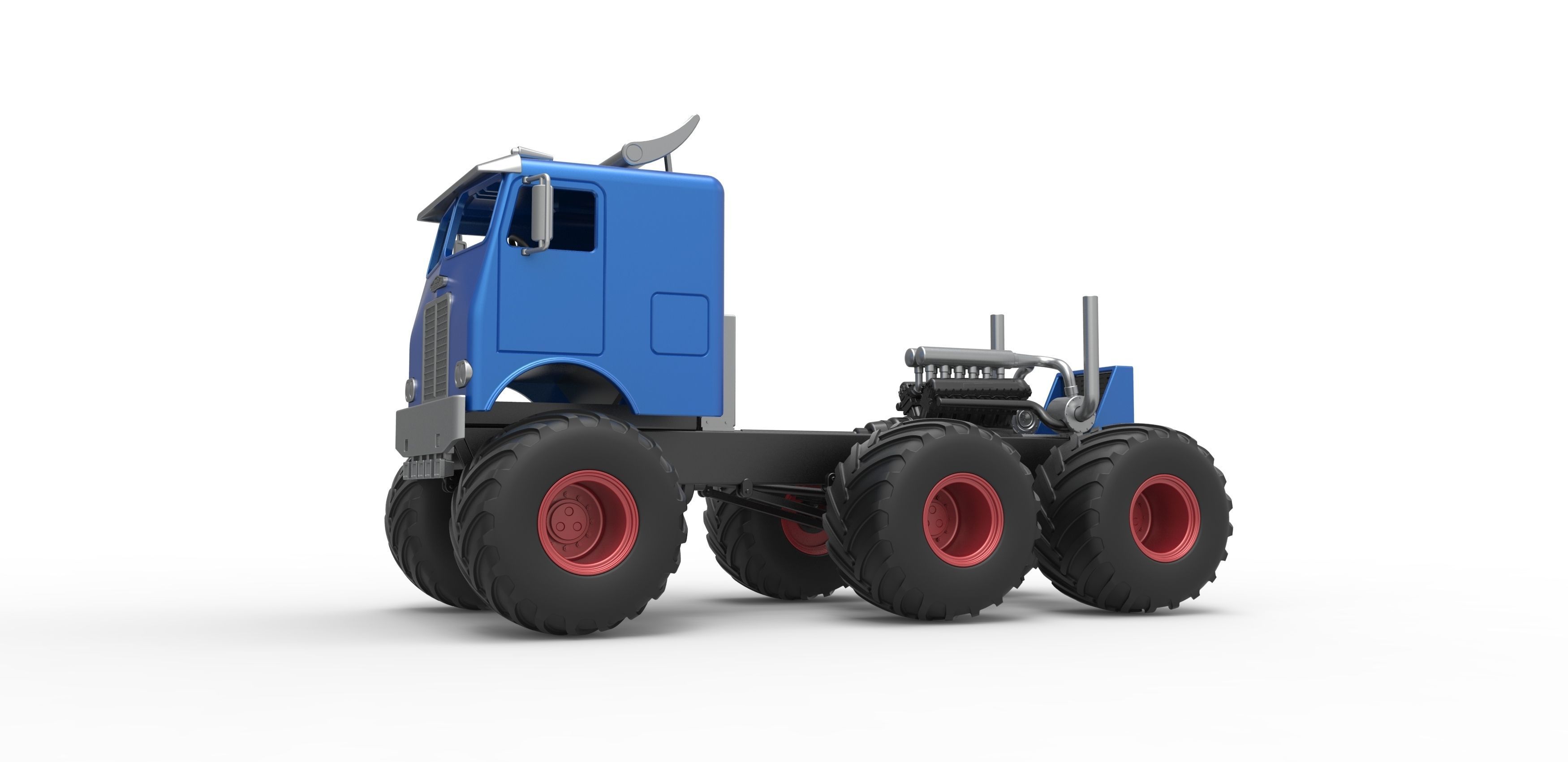 Monster truck 6x6 Scale 1 to 25 3D print model_2