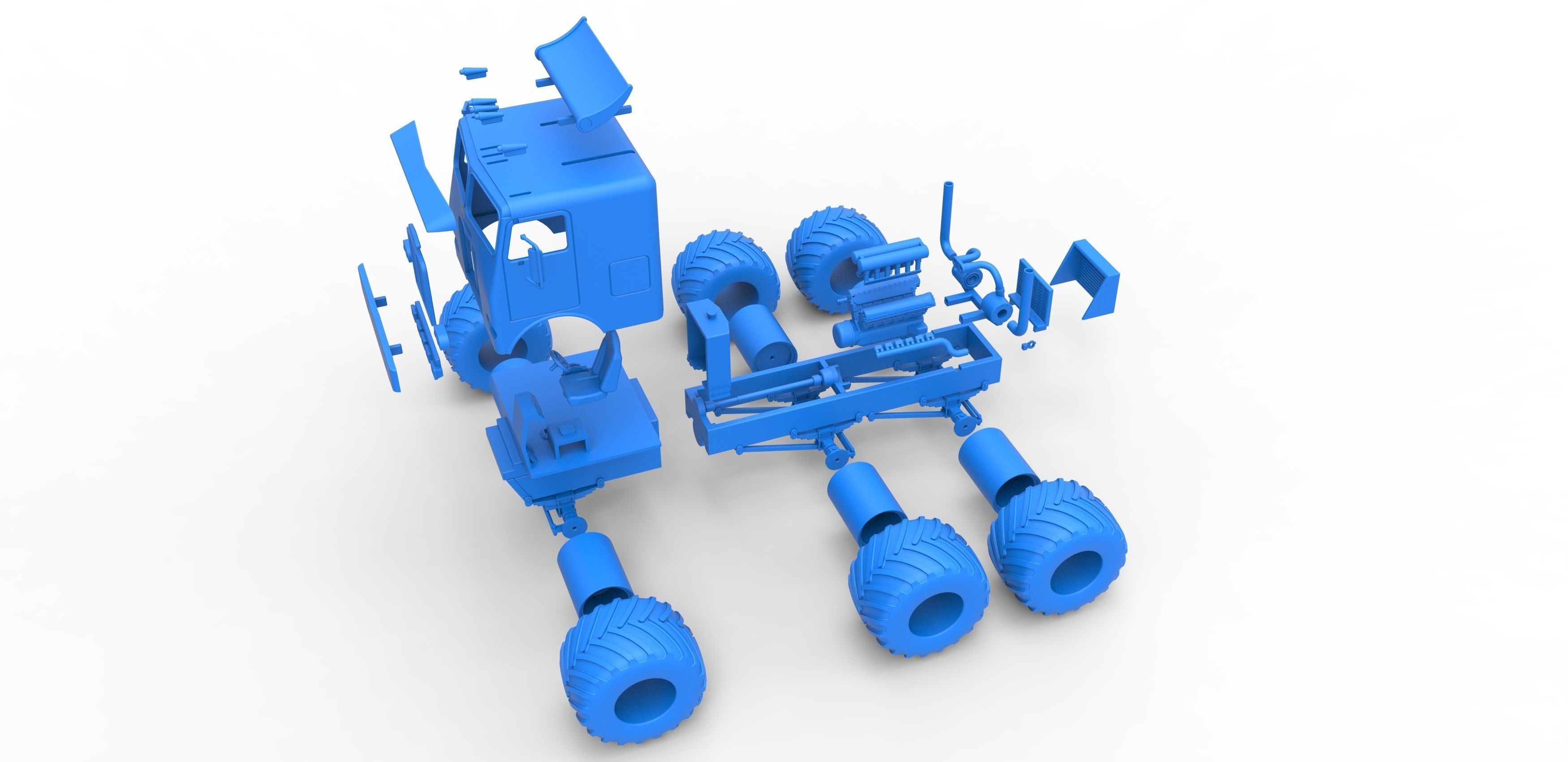 Monster truck 6x6 Scale 1 to 25 3D print model_30