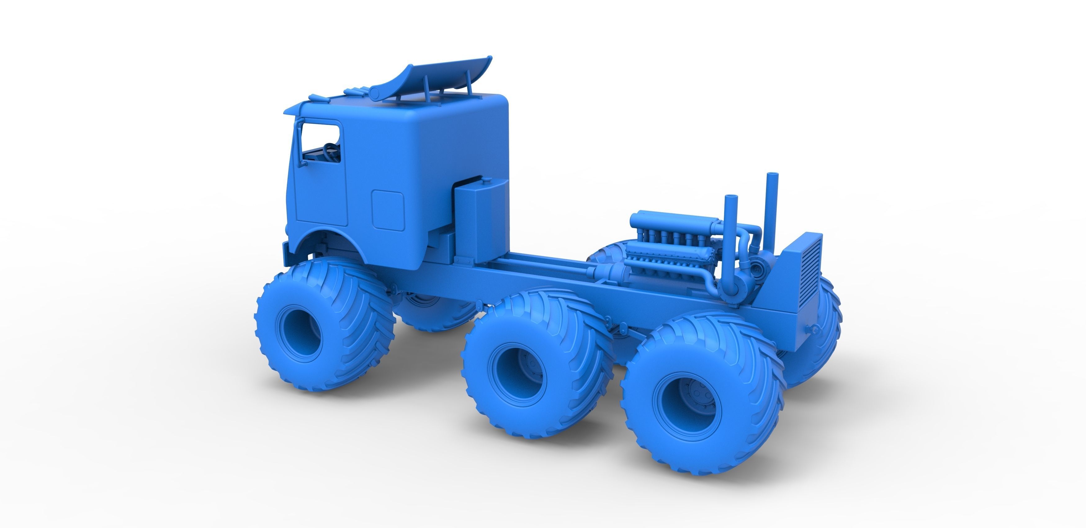 Monster truck 6x6 Scale 1 to 25 3D print model_25