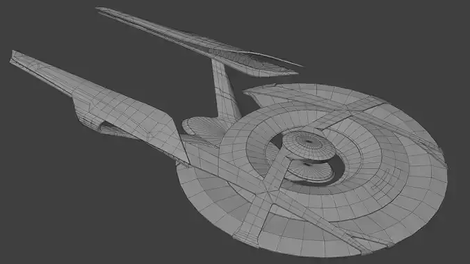Star Trek Constitution-Class Starship 32nd Century Low-poly 3D model
