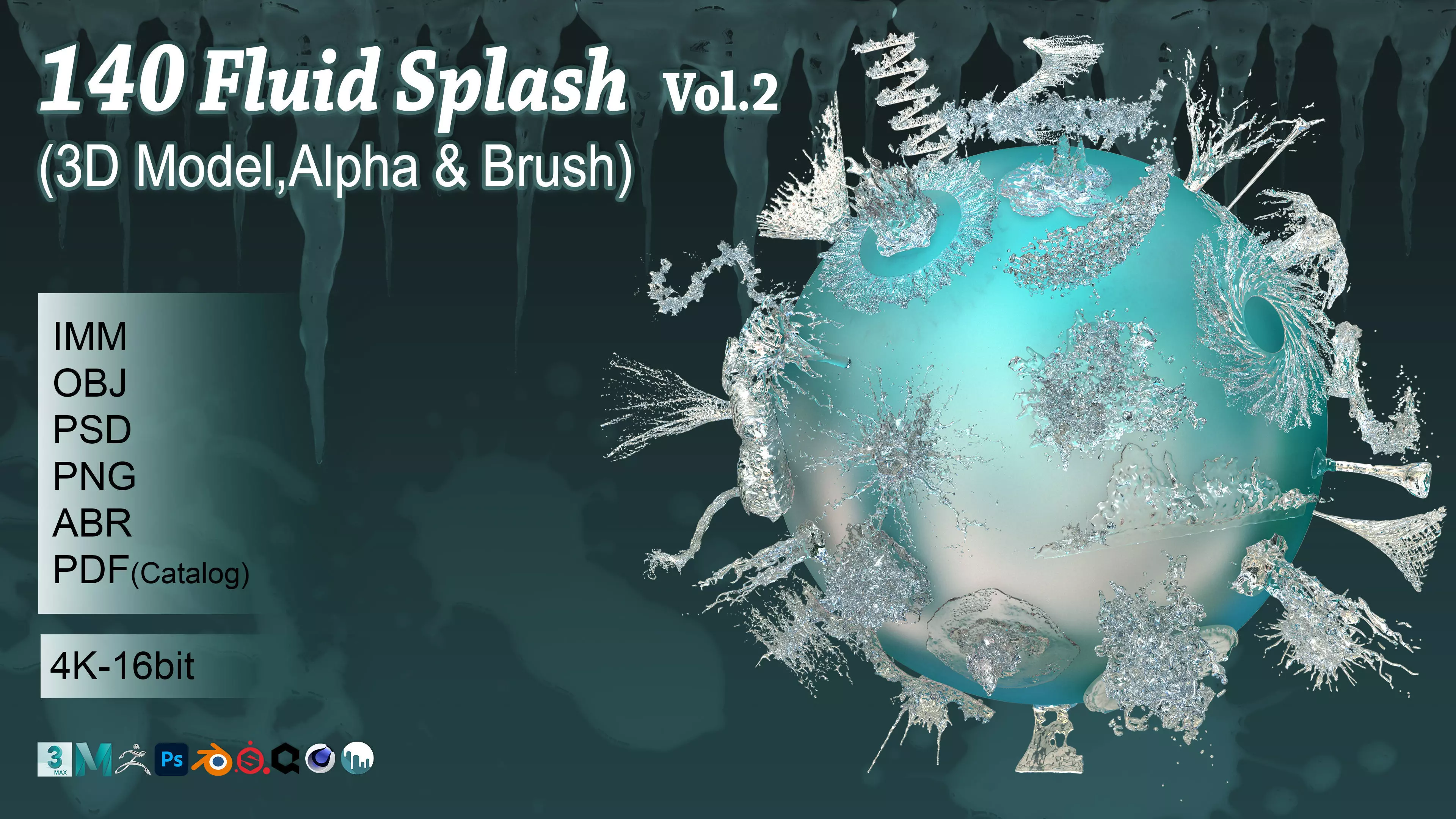 140 Fluid Splash 3D Model  IMM Brush and Alpha Vol 2 3D model_0