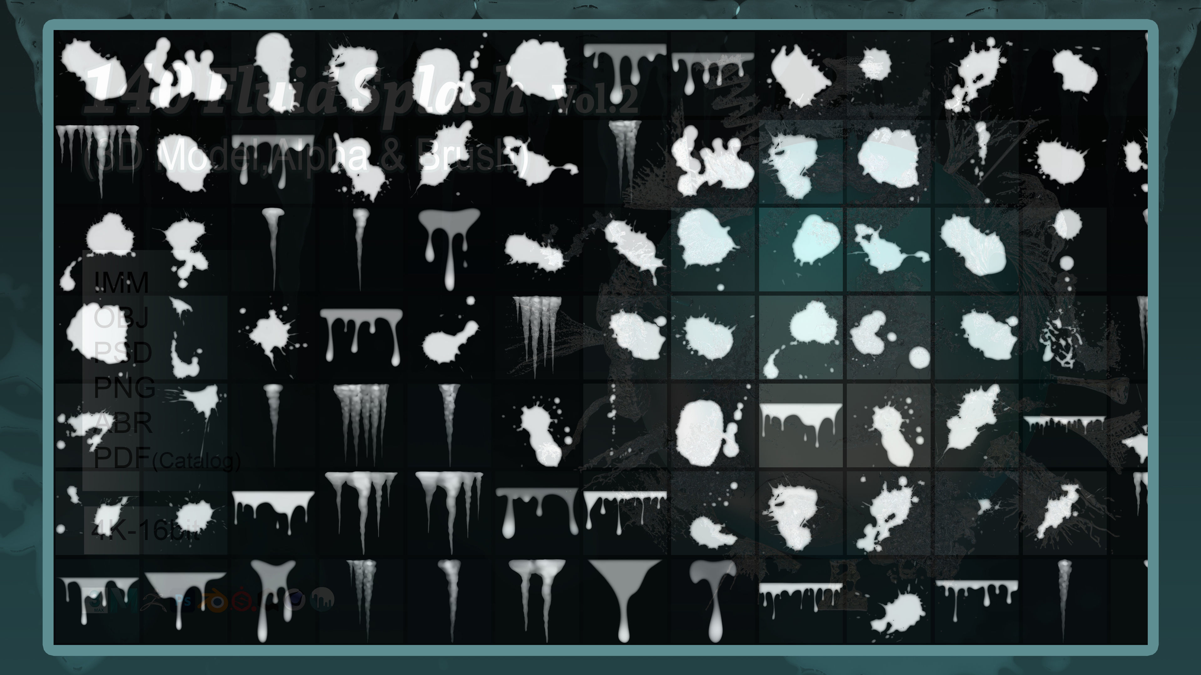 140 Fluid Splash 3D Model  IMM Brush and Alpha Vol 2 3D model_21