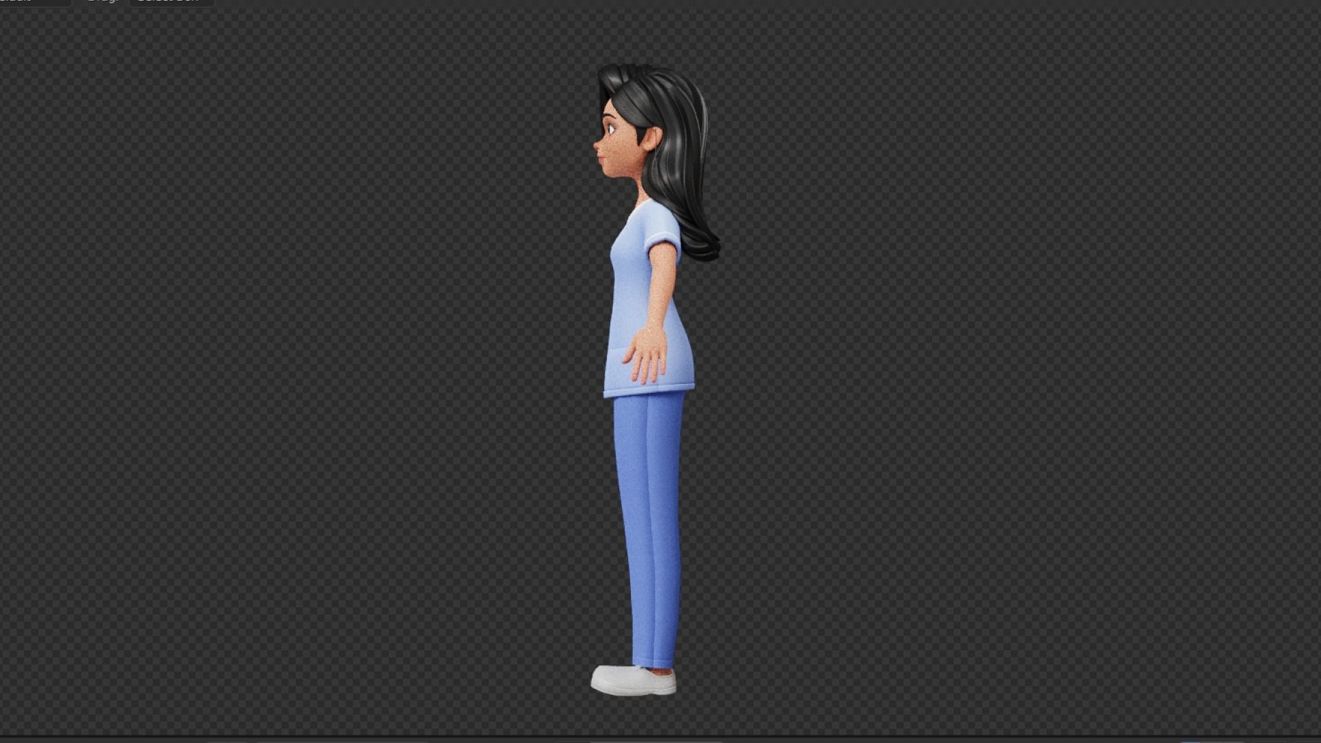 Nurse Cartoon Female Character Low-poly 3D model_27