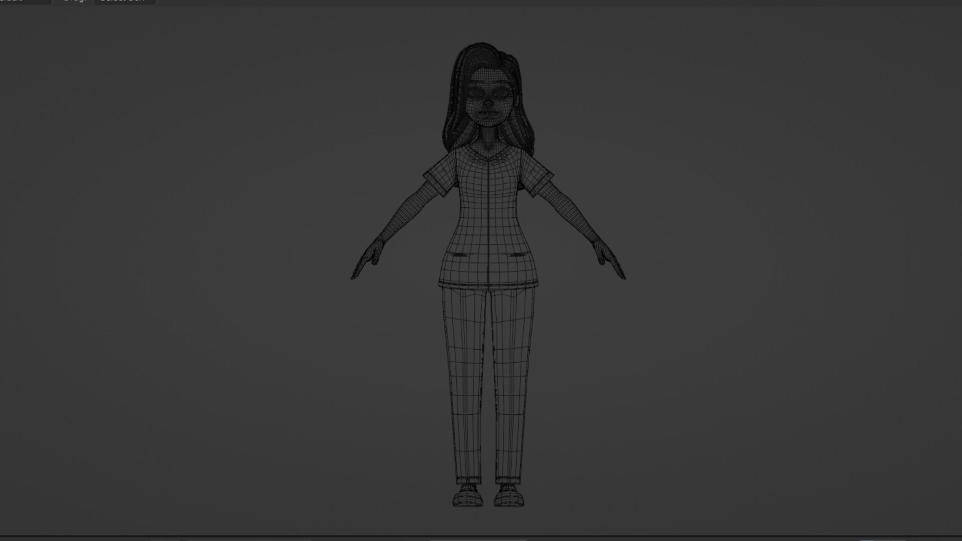 Nurse Cartoon Female Character Low-poly 3D model_31