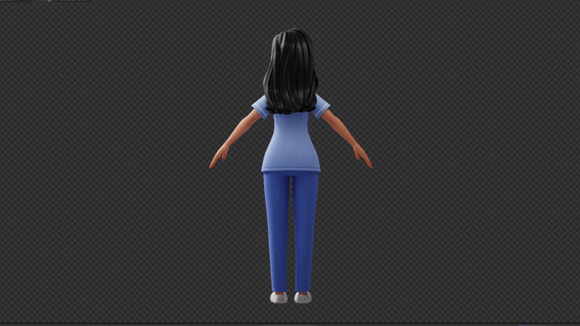 Nurse Cartoon Female Character Low-poly 3D model_28
