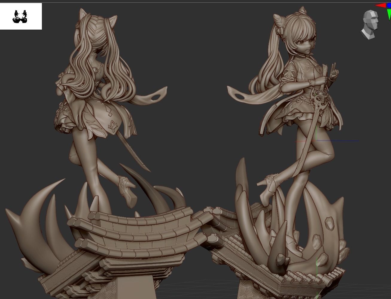 Keqing - Genshin Impact - Garage Kit 3D print model_3