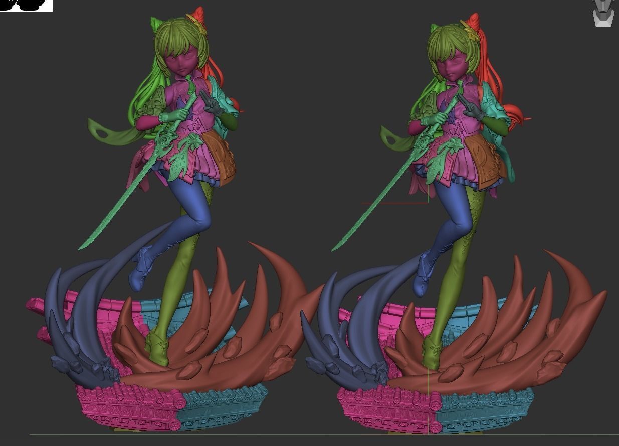 Keqing - Genshin Impact - Garage Kit 3D print model_4