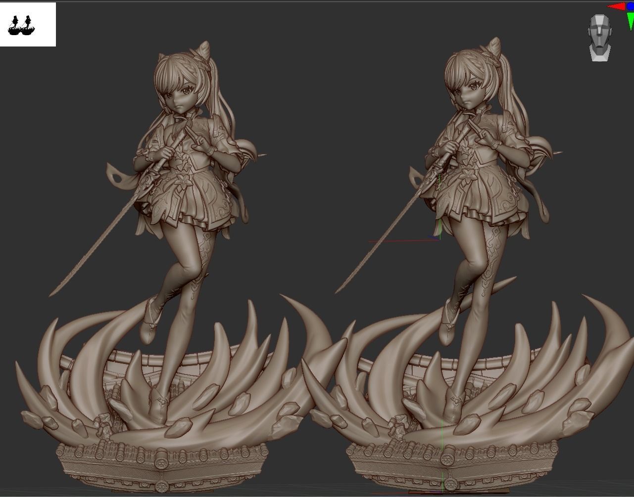 Keqing - Genshin Impact - Garage Kit 3D print model_2