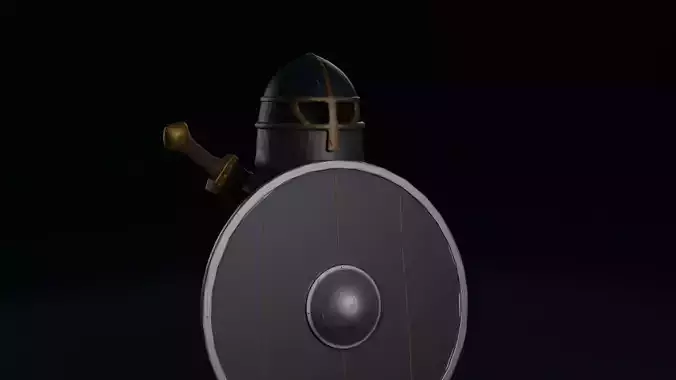 Low poly Scandinavian warrior