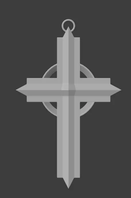Crucifix pendant 3D print model_0