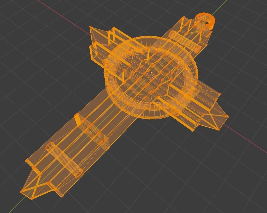 Crucifix pendant 3D print model_3