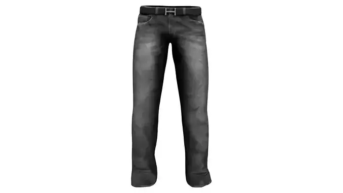 Men Straight Bootcut Blue Denims Jeans With Belt
