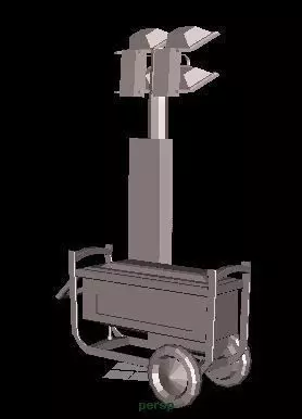 generator with light Low-poly 3D model_0