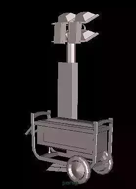 generator with light Low-poly 3D model