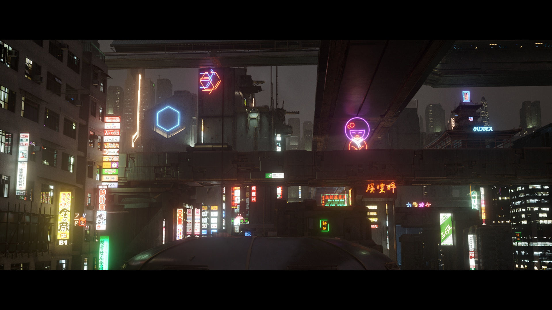 3D Cyberpunk Town City Landscape Scene 3D model_5