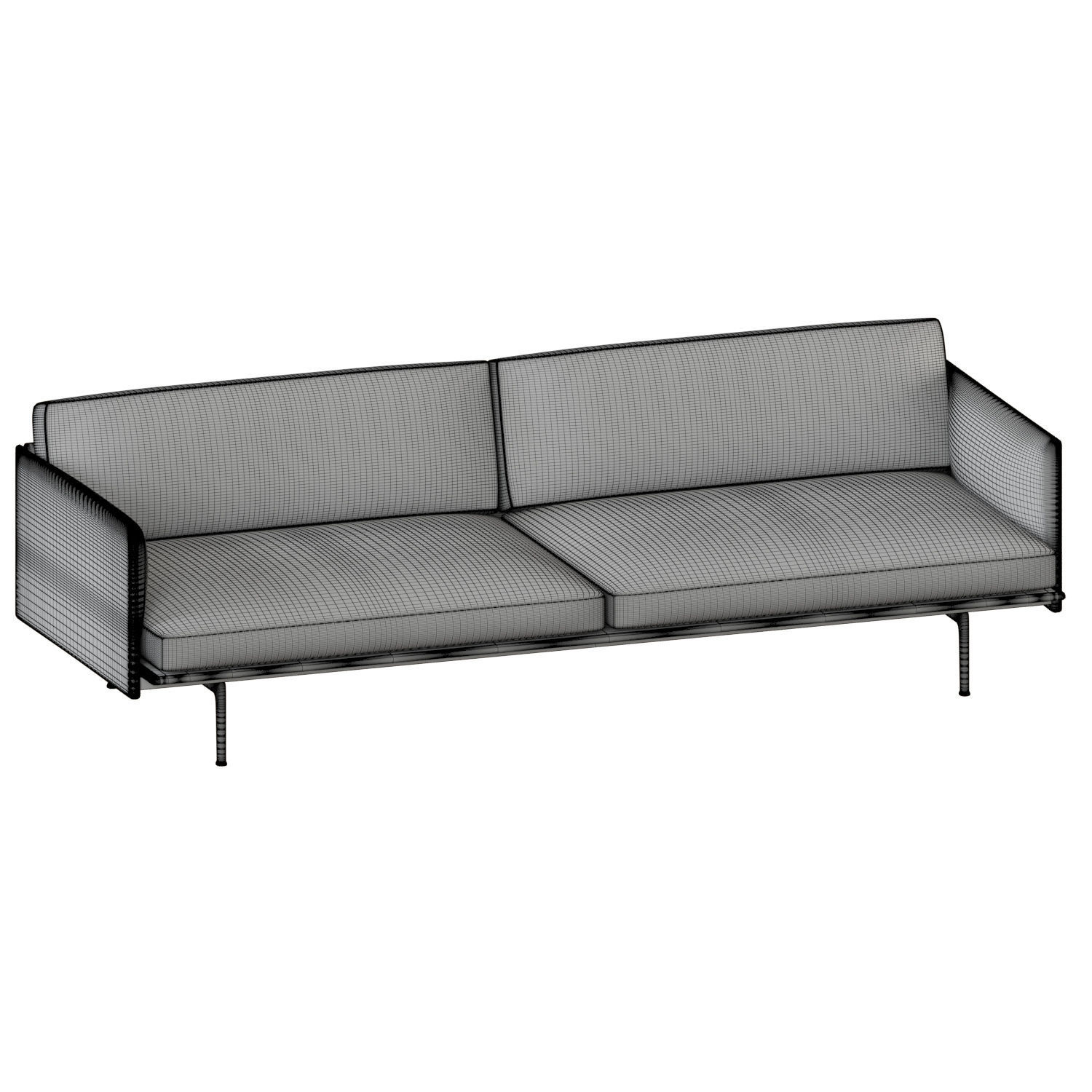 Outline Sofa 3 Seater 3D model_4