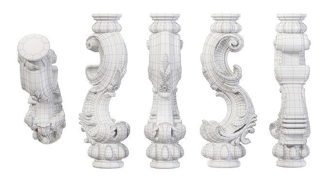 Classic leg 050 3D model 7
