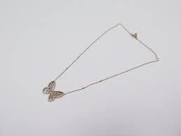 YD108 gold diamond butterfly pendant necklace 3D print model_13