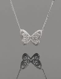 YD108 gold diamond butterfly pendant necklace 3D print model_4