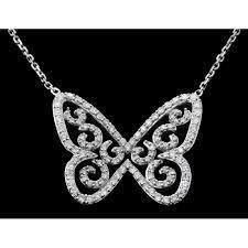 YD108 gold diamond butterfly pendant necklace 3D print model_12
