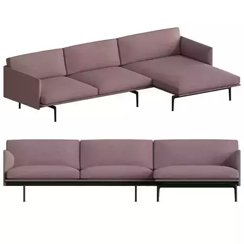 Outline Sofa Chaise Lounge 3D model
