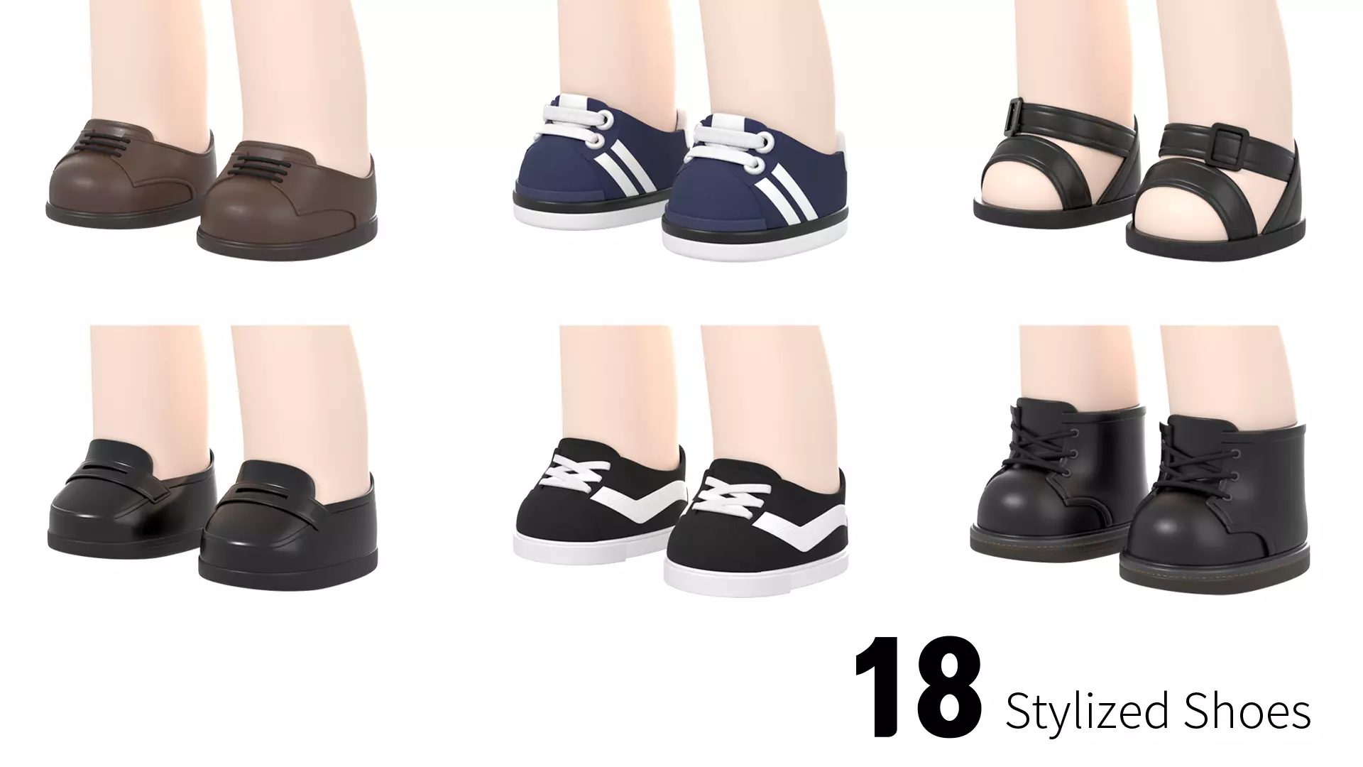 Chloe and Colin shoes Low-poly 3D model_0