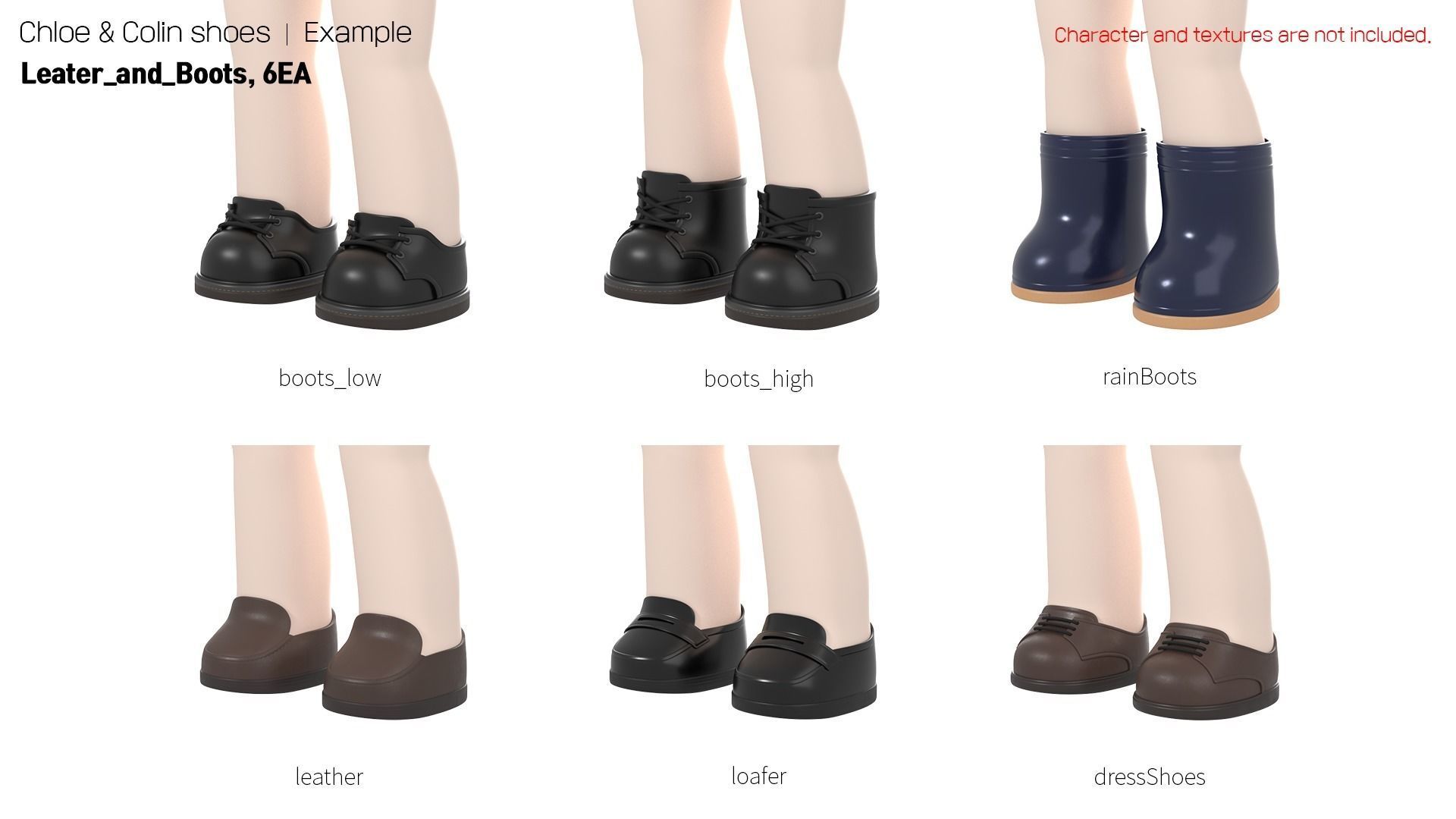 Chloe and Colin shoes Low-poly 3D model_2