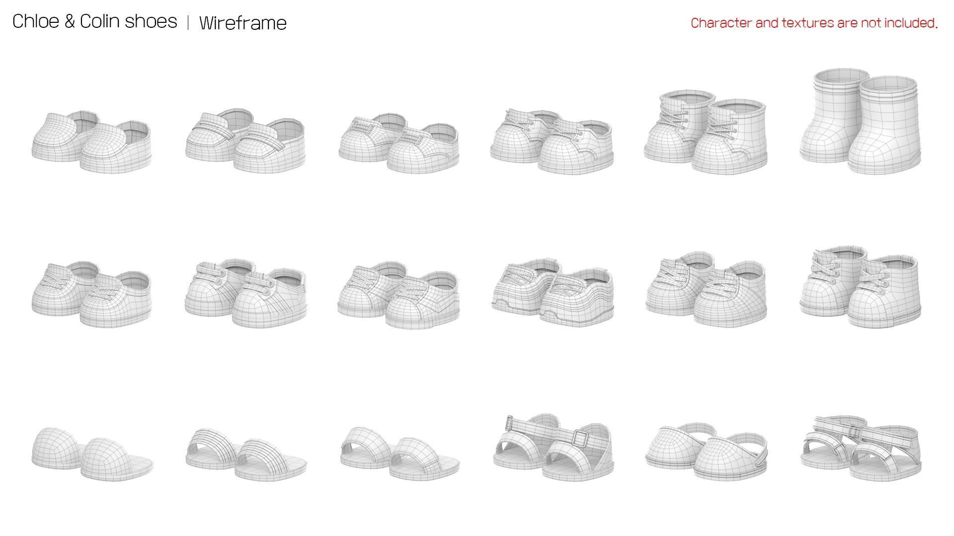Chloe and Colin shoes Low-poly 3D model_7