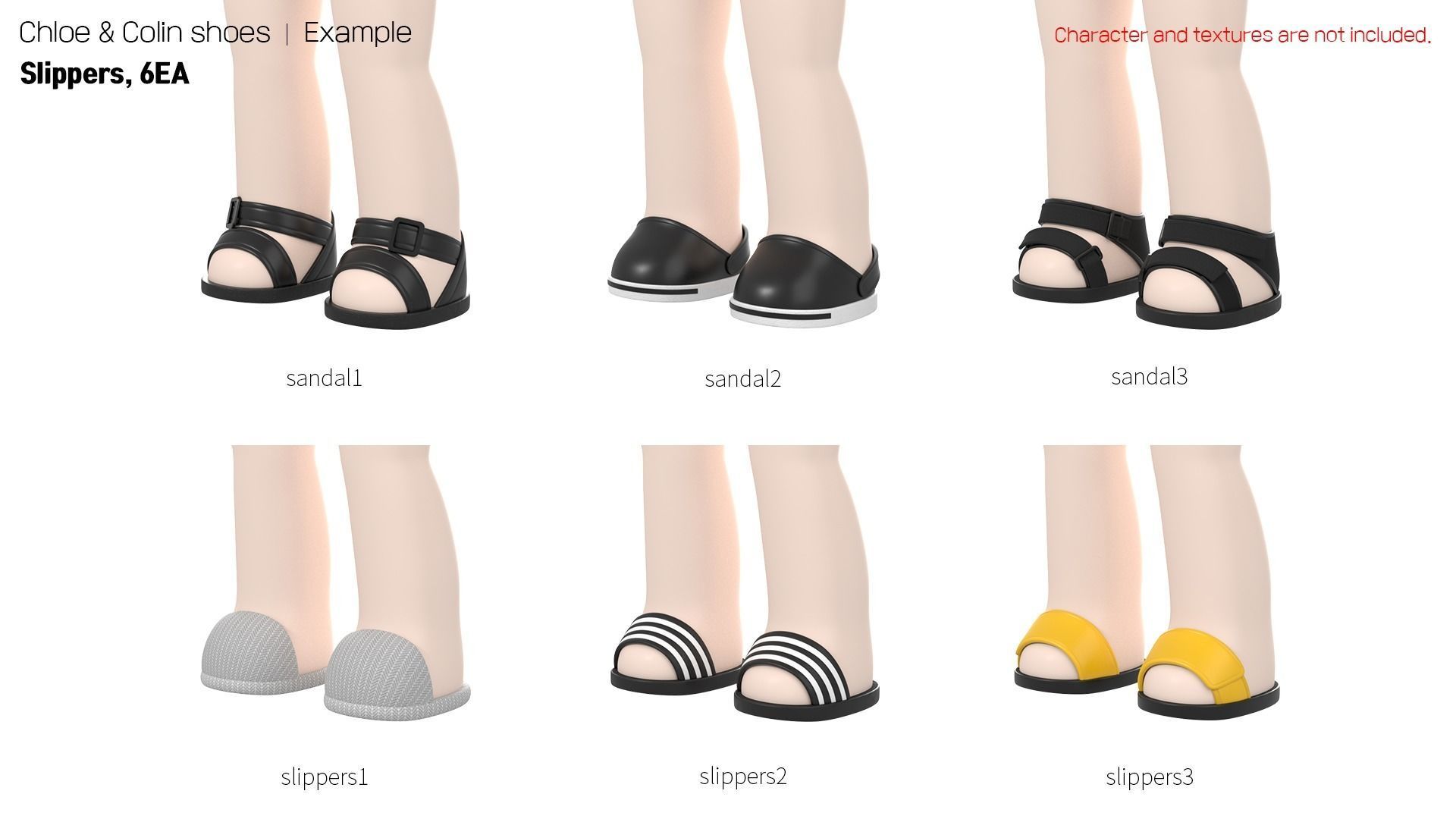 Chloe and Colin shoes Low-poly 3D model_4