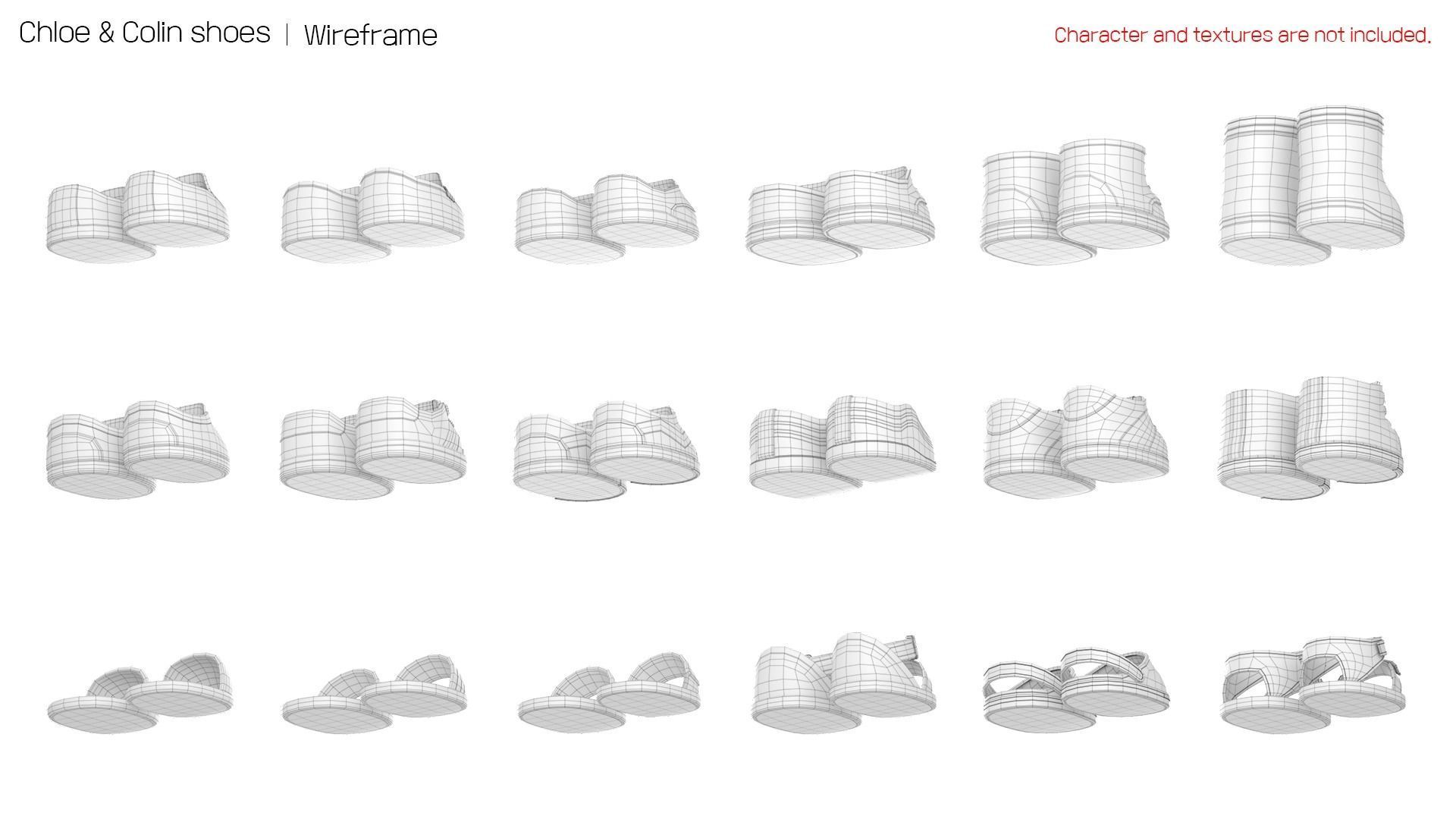 Chloe and Colin shoes Low-poly 3D model_8