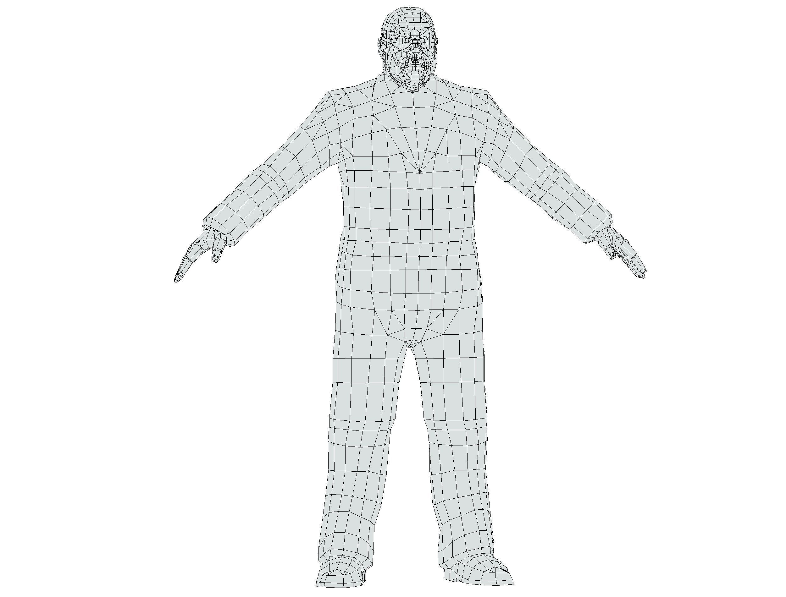 LowPoly Man Body Boss Jacket Suit Low-poly 3D model_25