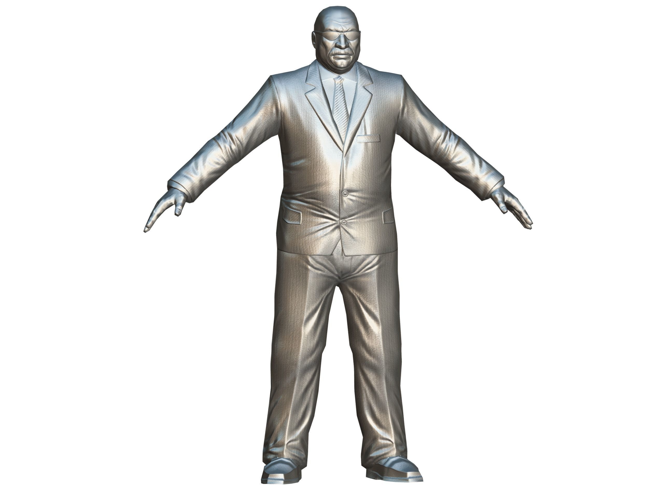 LowPoly Man Body Boss Jacket Suit Low-poly 3D model_24