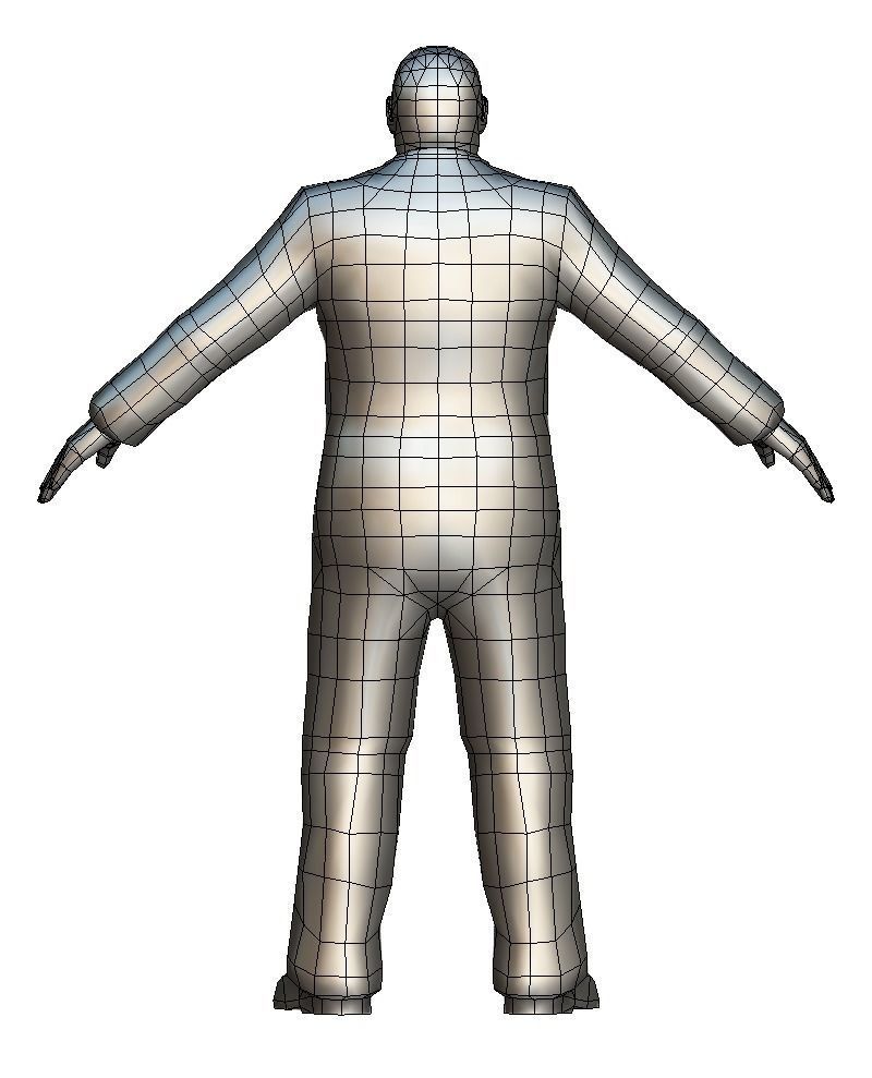 LowPoly Man Body Boss Jacket Suit Low-poly 3D model_28