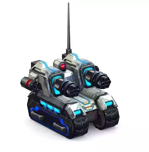 Low Poly 3d Model Tank Drone Vehicle