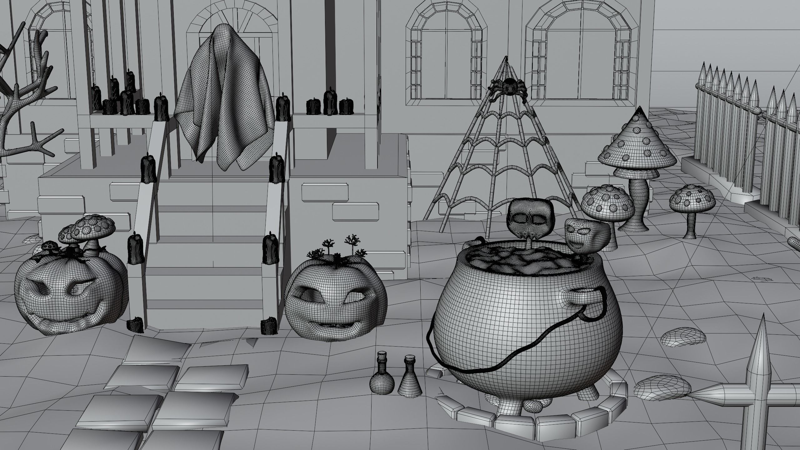 Haunted Halloween House 3D model_6