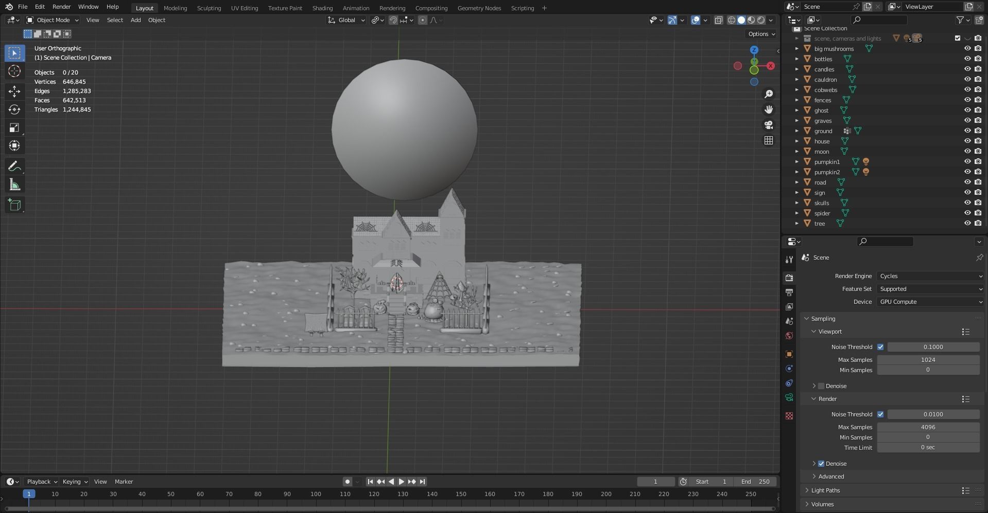Haunted Halloween House 3D model_10