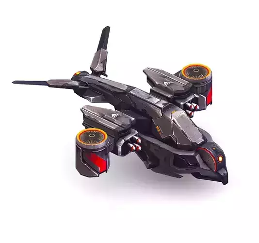 Low Poly 3d Model Flying Military Drone