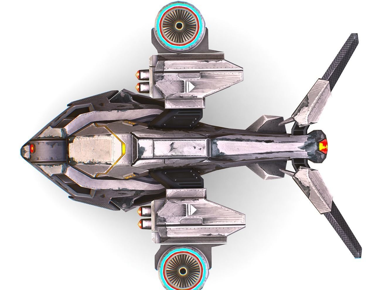 Low Poly 3d Model Flying Military Drone Low-poly 3D model_6