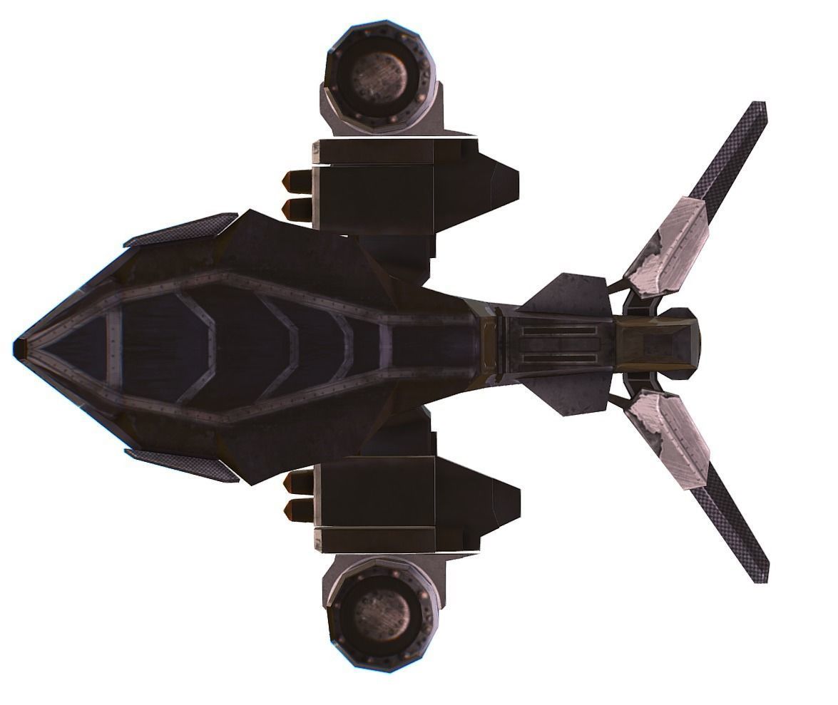 Low Poly 3d Model Flying Military Drone Low-poly 3D model_7