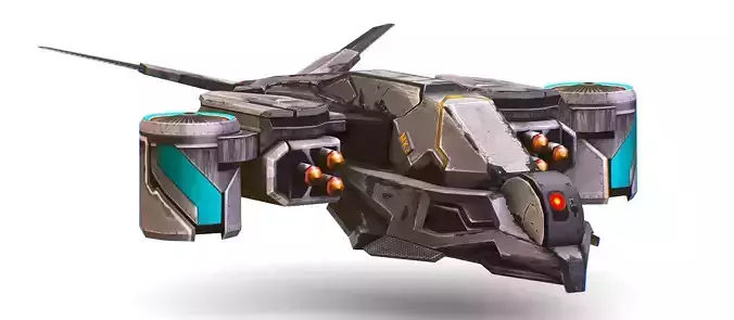 Low Poly 3d Model Flying Military Drone Low-poly 3D model