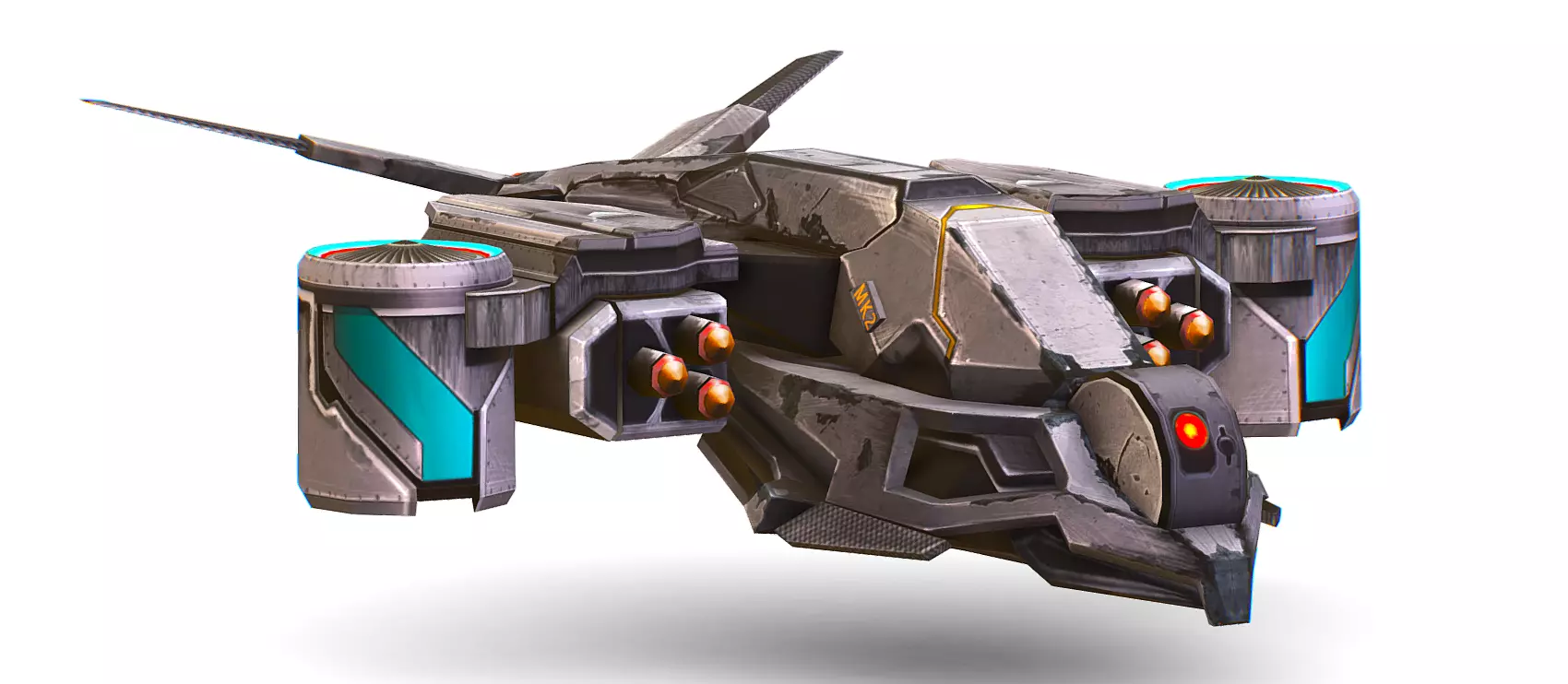 Low Poly 3d Model Flying Military Drone Low-poly 3D model_0