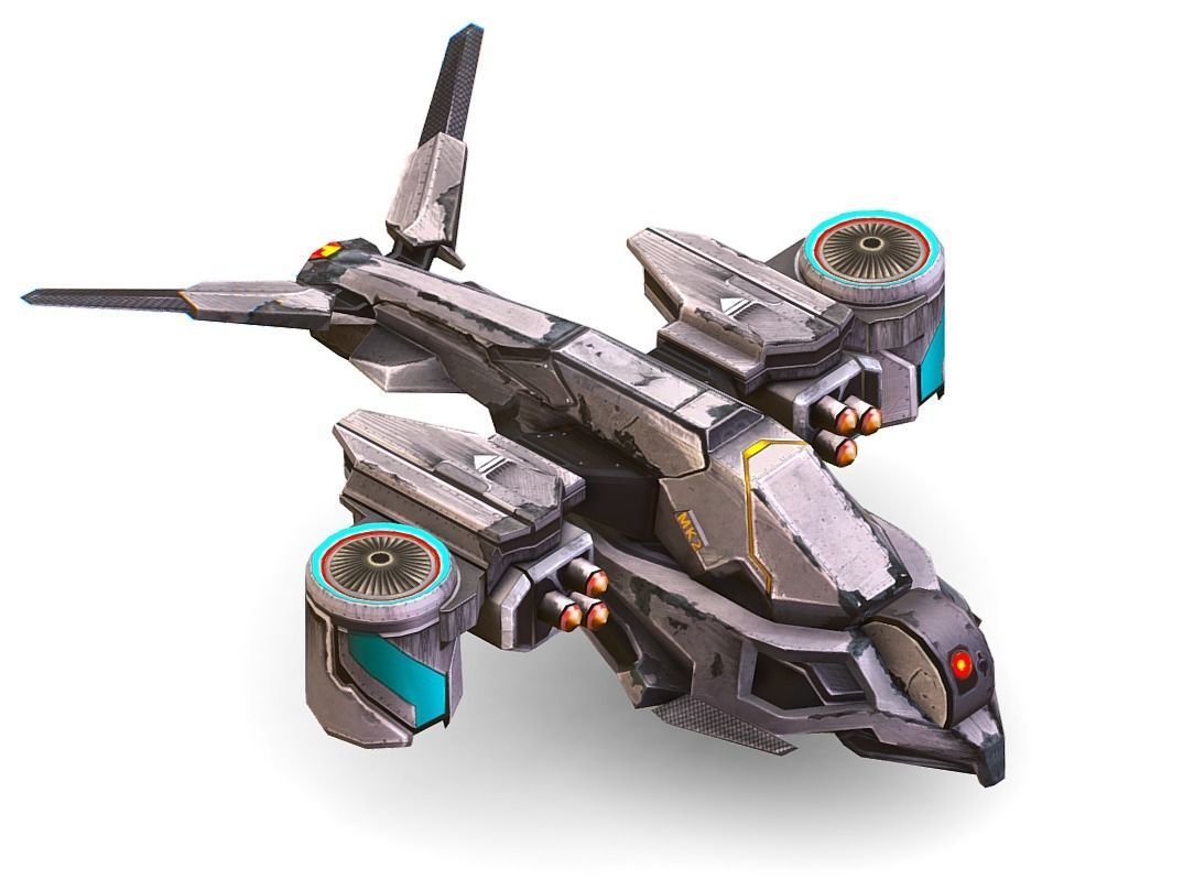 Low Poly 3d Model Flying Military Drone Low-poly 3D model_4